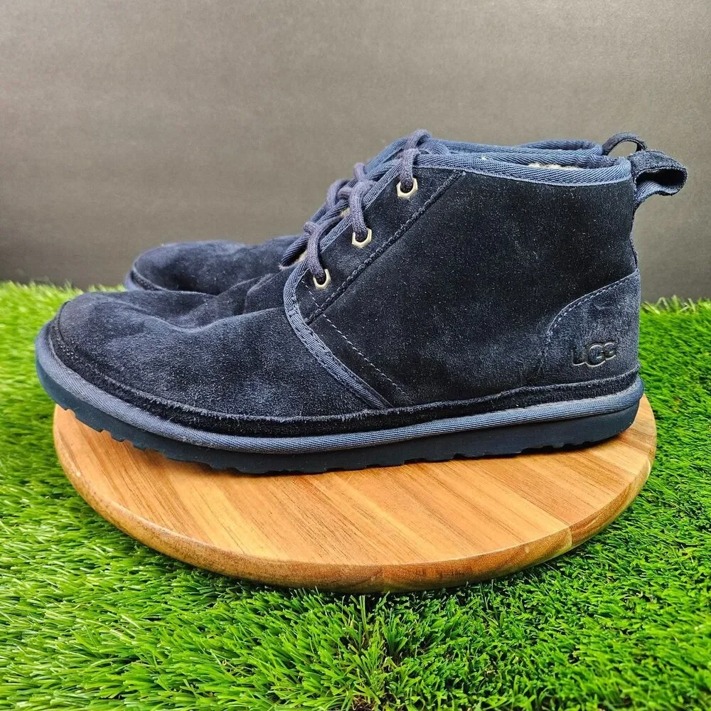 UGG Boots Neumen Chukka Mens 11 Navy Blue Lace Up Casual Ankle Top SN 3236